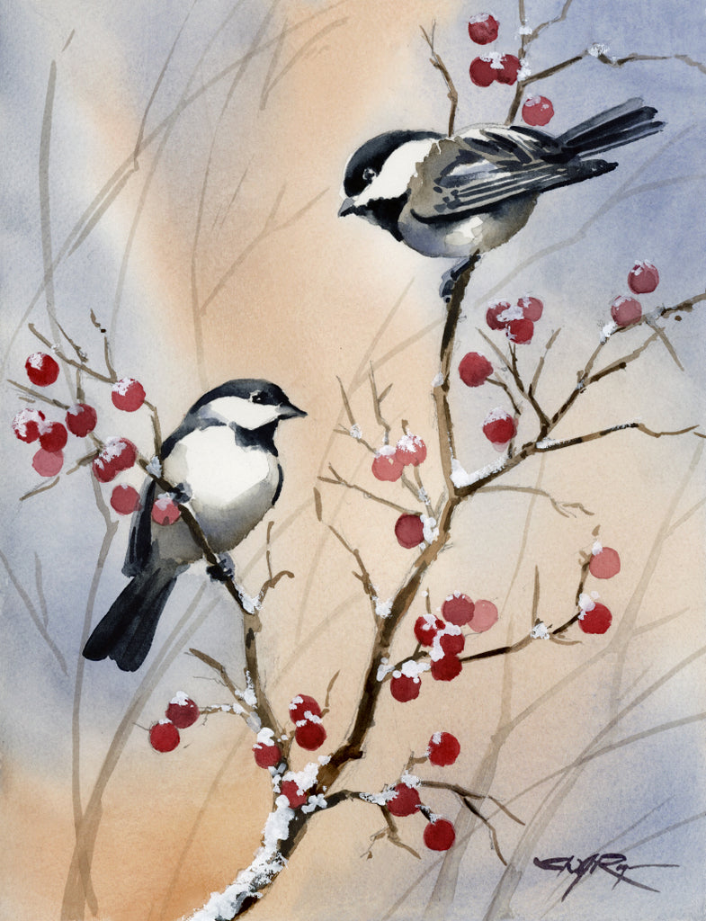 Winter Chickadees Watercolor Mastery Workshop
