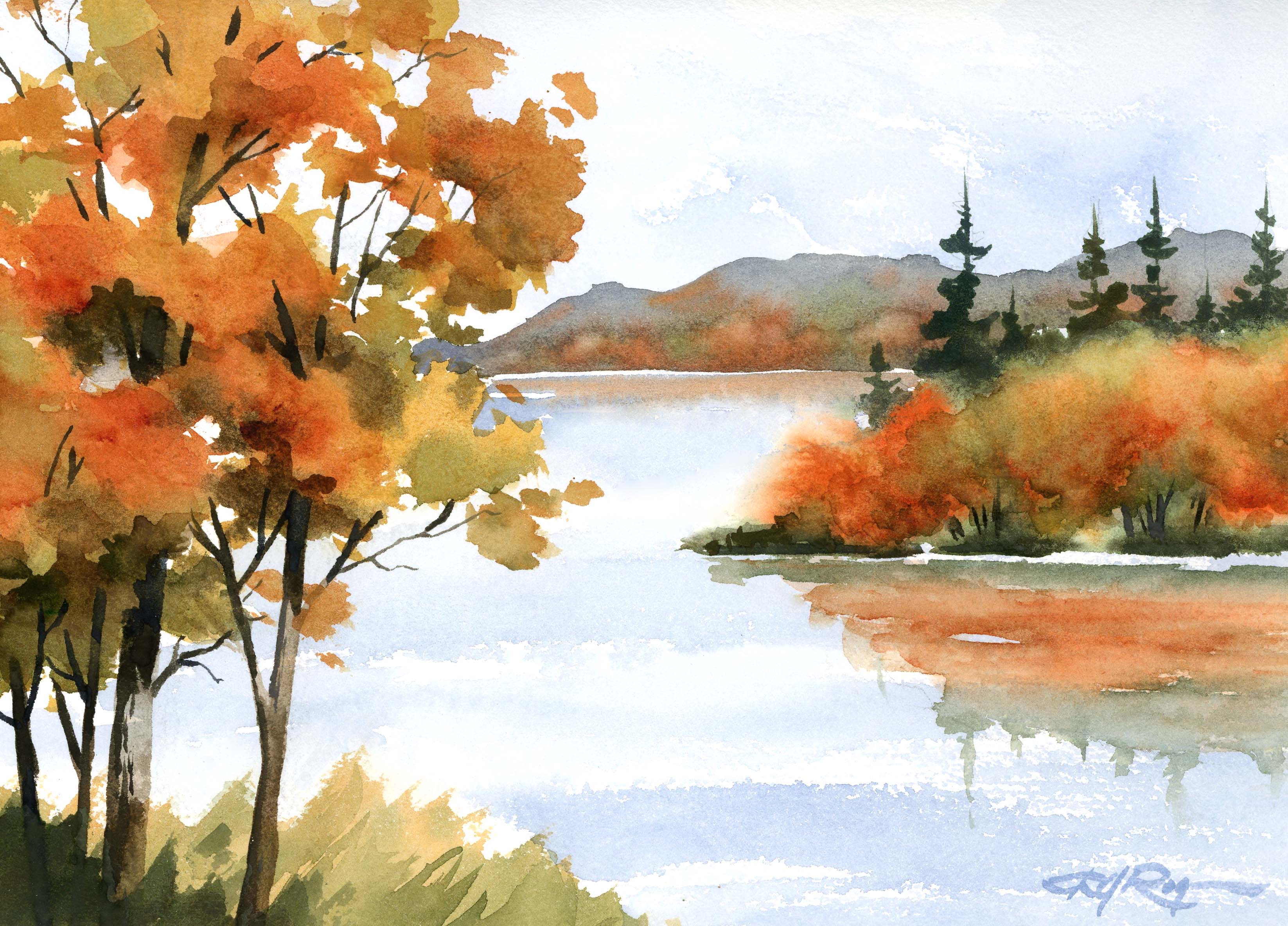 Autumn Lake Watercolor Mastery Workshop