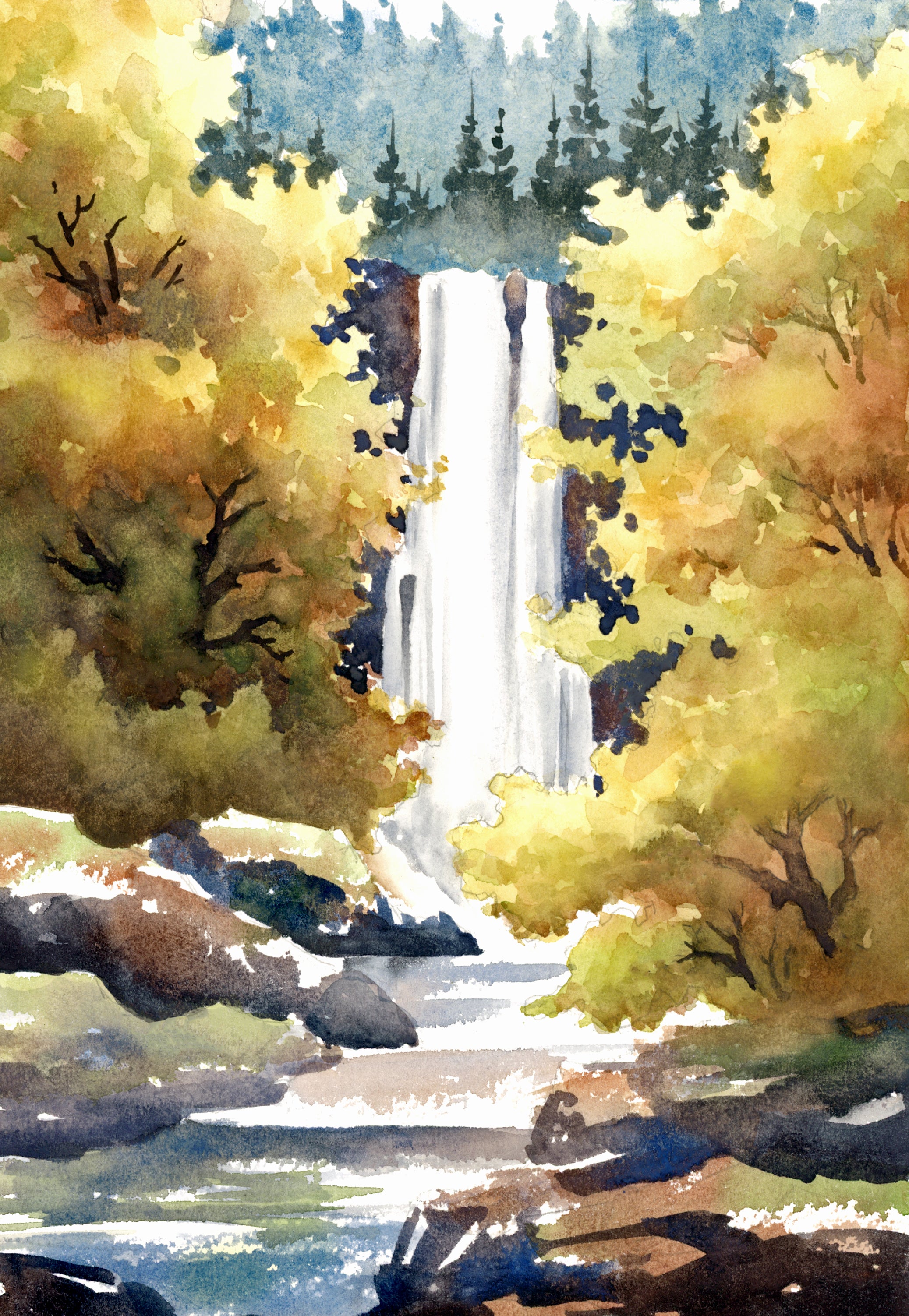 Watercolor landscape tutorial for beginners with video - My Art Aspirations